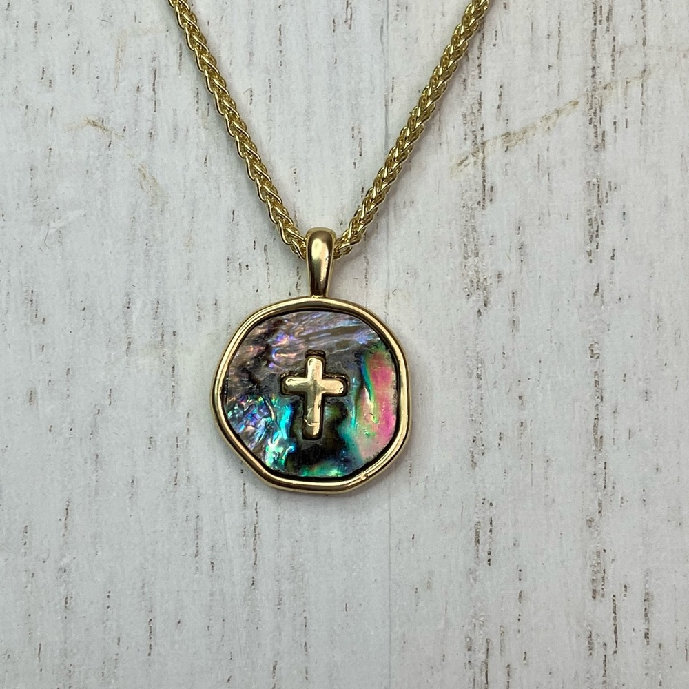 Gold Filled Abalone Shell Cross
